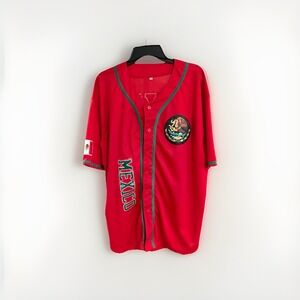 Mexico RED JERSEY shirt national baseball mens XXL LOGO stretch NWOT NEW C12